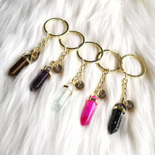 Personalised Crystal Point Key Chain - Tigers Eye